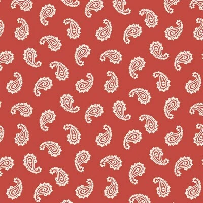 Andover Prints Apple Pie Paisley Red 100% Cotton Quilt Fabric 44" Wide 1 3/4 Yds - Image 1 of 2