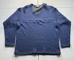 Vintage Patagonia Sweater Men's XL Blue High Camp V-Neck Wool Blend USA - Picture 1 of 6