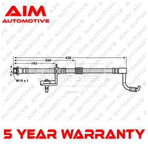 Brake Hose Front Left Aim Fits Isuzu Rodeo 2003-2012 2.5 D 3.0 8981220430 - Picture 1 of 4