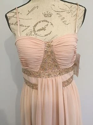 NUEVO CON ETIQUETAS Decode 1.8 Rubor Cuentas Vestido de Noche Talla 6! ¡Estilo griego!! Foto 1 de 4