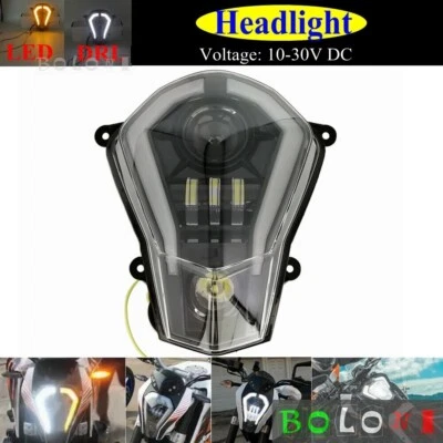 Светодиодная фара в сборе для KTM 125 200 250 390 Duke 2011-2020 с дневным ходовым огнем поворотником - Изображение 1 из 4