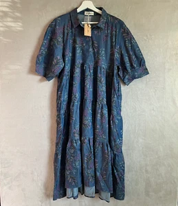 NUEVO Vestido Natural Life Rebecca Midi Patrón Glicinia Talla L - Imagen 1 de 12