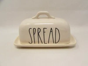 Farmhouse by Magenta Covered Butter Dish Rae Dunn Large Black Words, b391 - Picture 1 of 2