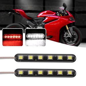 2x Car 6LED Strobe Light Strip Medium Grid Flash Warning Emergency License Lamp - Picture 1 of 12