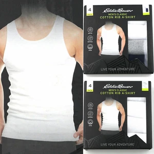 Eddie Bauer Tank Top RIB A-Shirt Ribbed 4-Pack S,M,L,XL - Picture 1 of 7