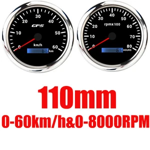 Juego de 2 medidores 110 mm GPS velocímetro 60 km/h y velocímetro 8000 rpm medidor - Imagen 1 de 17