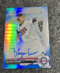 2017 Bowman Chrome 1st Blayne Enlow Blue Refractor Auto 70/150 Twins ROOKIE RC - Picture 1 of 2