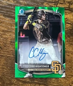 2025 Bowman Chrome Auto Green Lava Refractors Cobb Hightower /99 RC X14250 - Picture 1 of 2