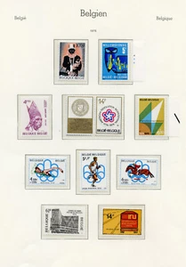 BÉLGICA 3 PÁGINAS DE SELLOS MNH, 1972/1976 - Imagen 1 de 3