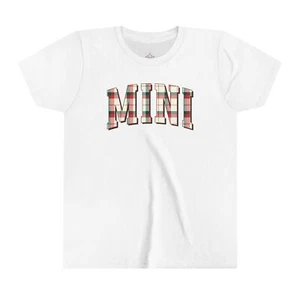 Mini Christmas Plaid Youth Short Sleeve Tee - Picture 1 of 15