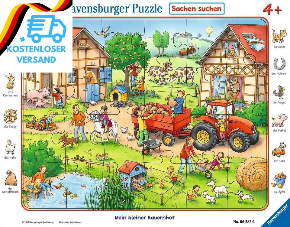 BESUCHE DEN RAVENSBURGER-STORE Ravensburger Kinderpuzzle - 06582 Mein Kleiner Bauernhof - Rahmenpuzzle Für Kind
