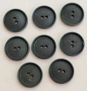VINTAGE ~ Black Plastic Round Textured Buttons ~ Lot/8 ~ ⅞" Diameter - Picture 1 of 4