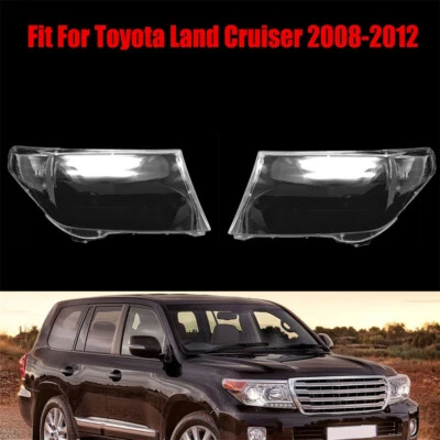 Pair Headlight Headlamp Clear Lens Cover Toyota Land Cruiser 2008-2012 - Image 1 of 4