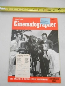 RARE SEPT 1948 AMERICAN CINEMATOGRAPHER MAGAZINE FILM ADVERTISING ANSCO AD - Picture 1 of 7