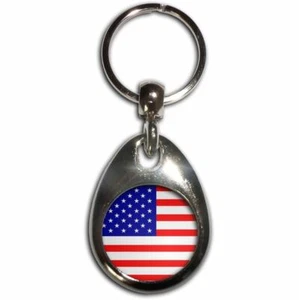 Llavero de metal con lágrima bandera de Estados Unidos (43 mm x 33 mm) - Imagen 1 de 2