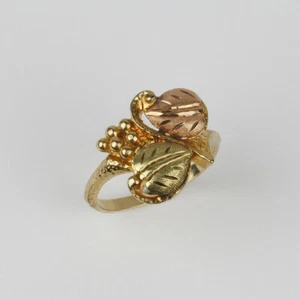 JCO 10k Black Hills Gold Women's Heart Band Ring Size 8 - Picture 1 of 3