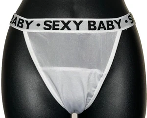 Sexy Baby Lingerie White Bikini Panty Semi-Sheer ONE SIZE ( Small - Large ) - Picture 1 of 5
