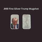 Barre en argent fin 1 g,999 - Mugshot officiel coloré de Donald Trump - Trump 2024