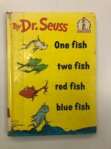 By Dr. Seuss One Fish Two Fish Red Fish Blue Fish 1960 1st Edition HC DJ - Picture 1 of 3