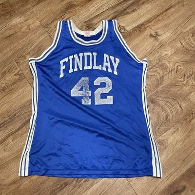 Vintage University Findlay Oilers 42 Jersey Blue Men 48 Basketball Mesh Shirt - Image 1 of 4