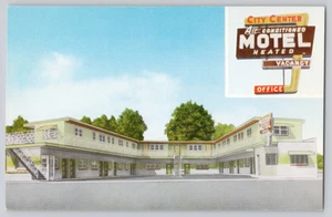 Postcard Mauston Wisconsin City Center Motel US Hwys 16 and 12 Unposted Chrome - Picture 1 of 3