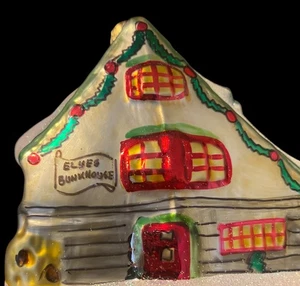 Dept 56 Blown Glass ELF BUNKHOUSE ornament In Box Made Poland - Picture 1 of 18