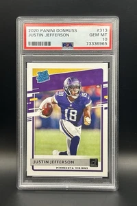 2020 Panini Donruss Rated Rookie Justin Jefferson #313 (RC) GEM MINT - PSA 10 - Bild 1 von 2