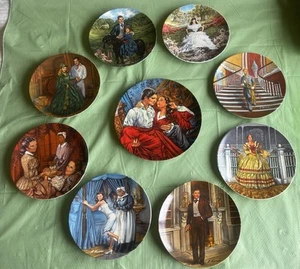 Set Of 9 Vintage Collectors Gone with the Wind Plates Knowles MGM Classic Movie - Picture 1 of 14