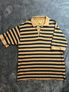 Men's Duck Head Striped Polo, Brown And Black, Size Large - Picture 1 of 7