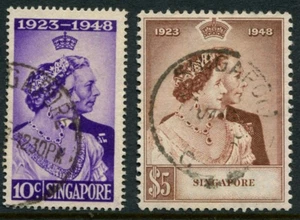 Singapur - Juego de boda de plata 1948 SG 31/32 FU Cv £ 50 [B8082] - Imagen 1 de 2