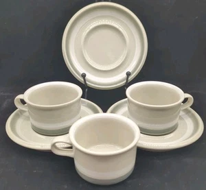 ARABIA OF FINLAND Salla Set 3 piattini tazza caffè grigio grigio marrone bianco righe 4 oz. - Foto 1 di 8
