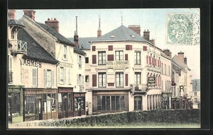 CPA Dourdan, Rue de Chartres, Hotel du Croissant 1906 - Picture 1 of 2