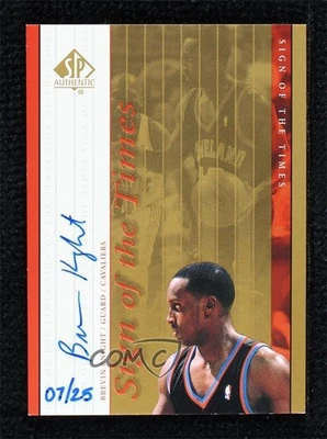 1999-00 SP Authentic Sign of the Times Gold 7/25 Brevin Knight #BR Auto - Image 1 of 3