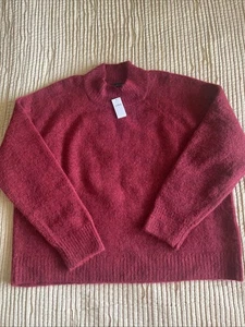Suéter Raglán Cuello Simulado Mezcla Lana Mohair Borgoña BANANA REPUBLIC XL $110 RARO - Imagen 1 de 11