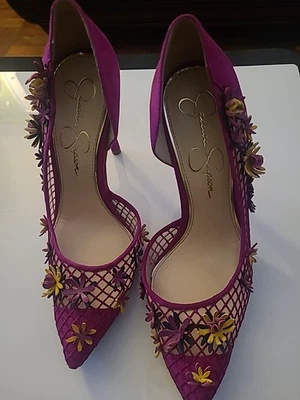 Jessica Simpson Women's D'Orsay Leighah Pink Floral Heel Pumps - Image 1 of 4