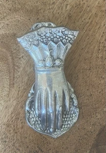 Vintage Victorian Hand Shaped Brass Paper Clip Holder Office Desk Accessory - Picture 1 of 3
