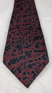 Jim Thompson 100% Silk Geometric Red Navy Tie Made In Thailand - Picture 1 of 6