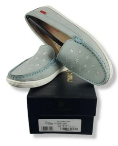 Marc Joseph New York Kids Unisex Leather Driver Silver Star Loafer, L-Grey 1.5 - Picture 1 of 11