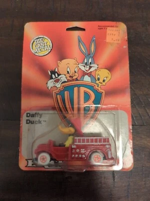 老式 1988 年 ERTL 达菲鸭消防车 华纳兄弟 LOONEY TUNES 2701 压铸 — 第 1/4 张图片