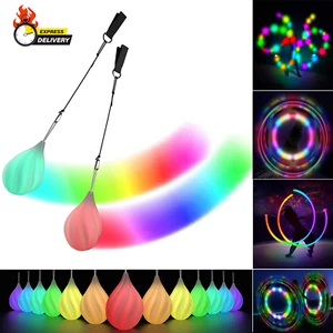LED Poi Balls-2021 Upgraded Soft Spinning Glow Poi for Beginner Kids and Profess - Picture 1 of 12