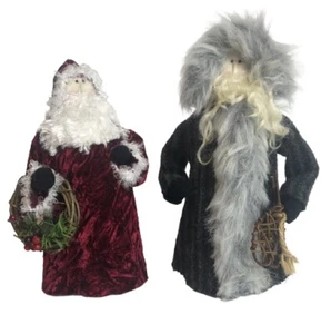 2 Hand Crafted Santas ~ 1 Old World Woodland 12” ~ 1 Ole Santa 11” ~ Originals - Picture 1 of 11