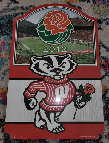 2012 Wisconsin Badgers ROSE BOWL wincraft wooden Plaque sealed with defects Cover