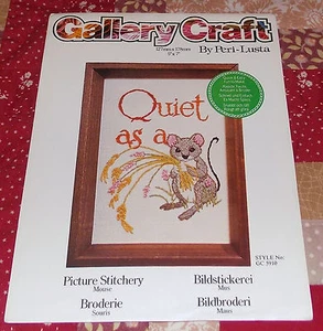 GALLERY CRAFT PICTURE STITCHERY MOUSE SIZE 5 X 7 " - Picture 1 of 1