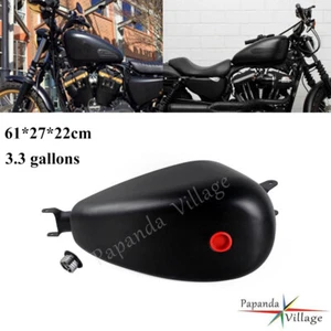 3.3 Gal Black Fuel Gas Tank Kit For Harley Sportster XL Roadster XL1200R 2004-06 - Bild 1 von 10
