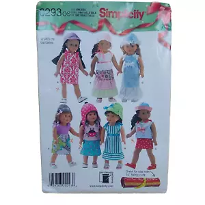 Muñeca Simplicity 0293/1928 18 pulgadas ropa patrón de costura sobre usado daños - Imagen 1 de 3