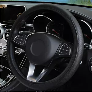 15" Car Steering Wheel Cover PU Leather Good Grip Auto Wheel Cover Accessories - Picture 1 of 12
