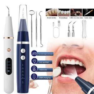 Electric Ultrasonic Tooth Cleaner Oral Teeth Stain Dental Cleaning Remover Kit - Picture 1 of 36