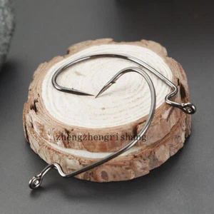 20pcs Wide Gap Fishhook High Carbon Steel Crank Hook for Soft Worm Bait 4#-12/0 - Picture 1 of 37