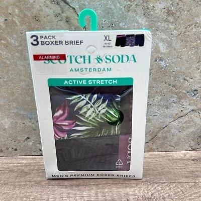 Scotch & Soda Amsterdam Boxer Briefs. Mens XL Multi  Active Stretch 3 Pack NEW - Image 1 of 4