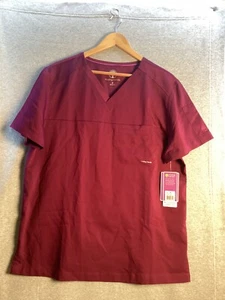Mani curative ~ colore vino ~ etichetta viola taglia media ~ top Justin scrub uomo ~ 2330 ~ nuovo con etichette - Foto 1 di 12